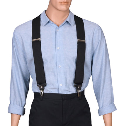 Extra Wide Black Braces With Twin Pin Clips