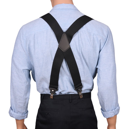 X Back Extra Wide Black Braces For Men