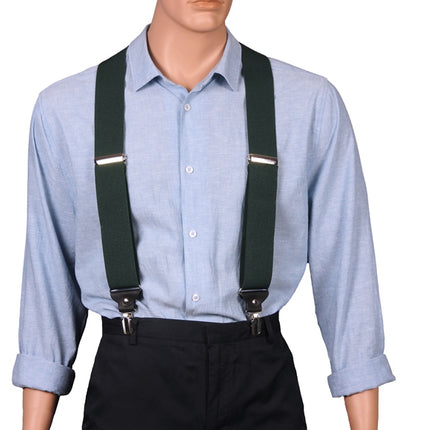Extra Wide Hunter Green Pin Clip Braces