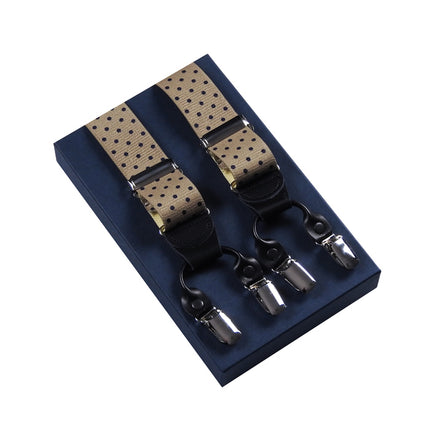 Khaki Dotted Double Clip Braces