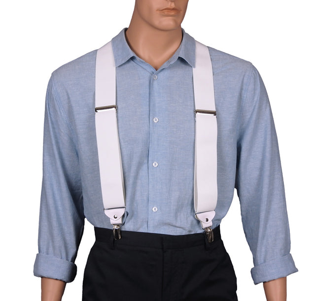 Two Inch Wide White Twin Pin Braces