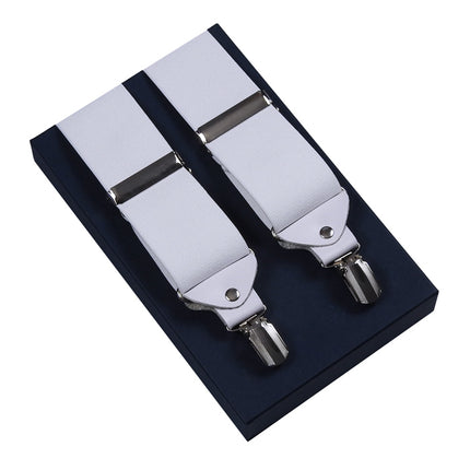 Extra Wide White Twin Pin Braces