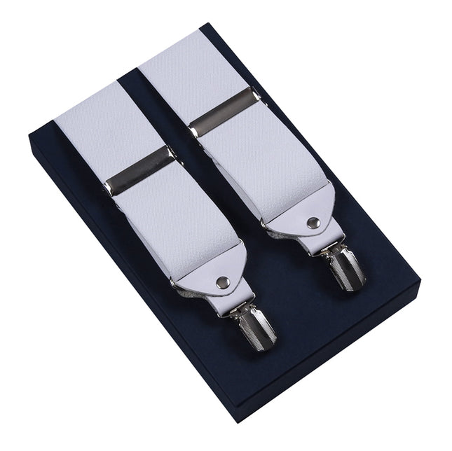 Extra Wide White Twin Pin Braces