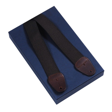 Brown Leather D-Tab Braces For Men