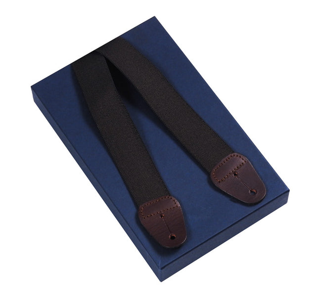 Brown Leather D-Tab Braces For Men