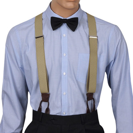 Beige Button Braces Front