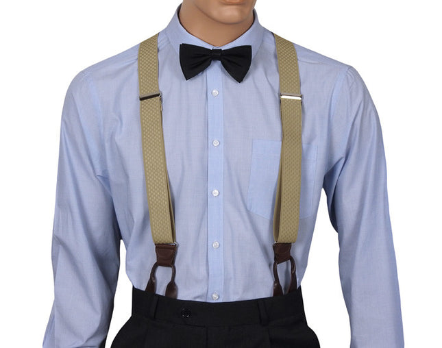 Beige Button Braces Front