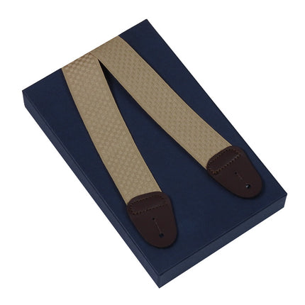 Beige Button On Braces X-Back With D-Tabs