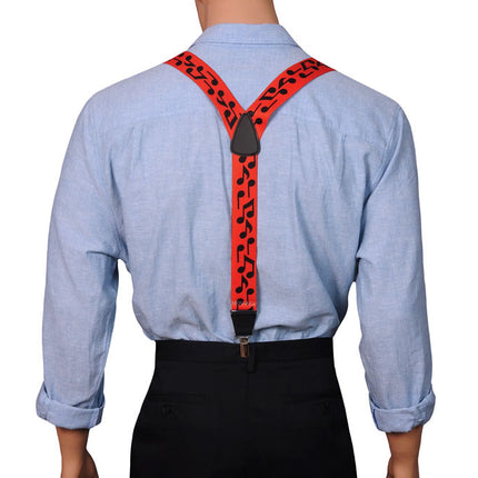 Red Musical Note Y Back Braces