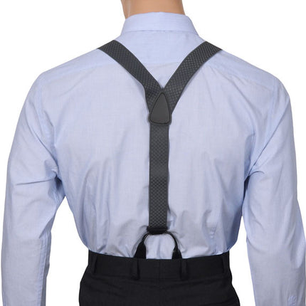 Grey Button On Suspenders Y Back