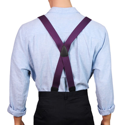 Purple Button On Braces X-Back With D-Tabs