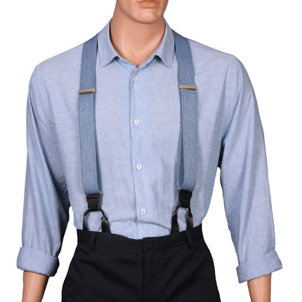 Denim Blue Button Braces