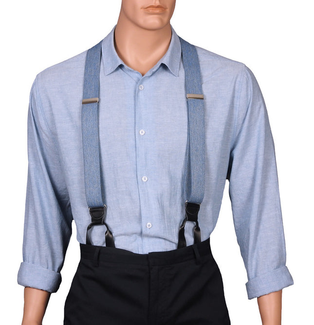Denim Blue Button Braces