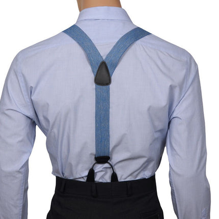 Denim Blue Button Braces Y Back