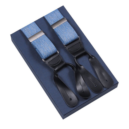 Denim Blue Button On Braces