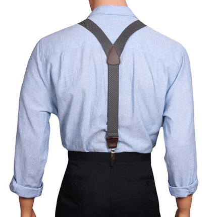 Y Back Style Grey Clip On Braces