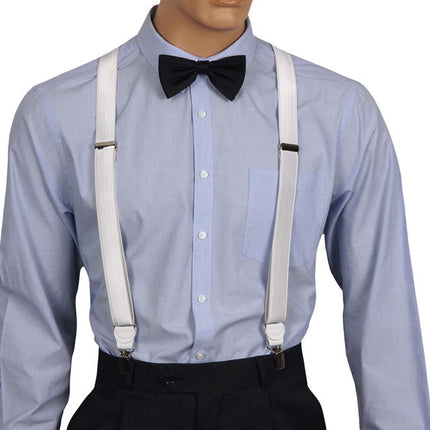 White Satin Braces Front