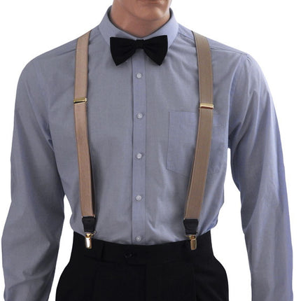 Light Mocha Satin Braces Front