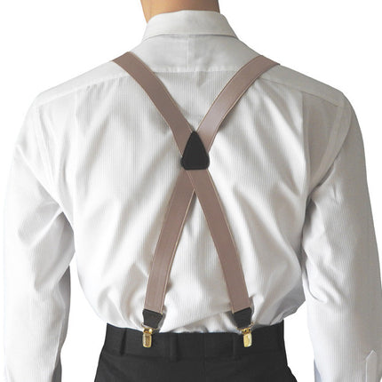Mocha Satin Braces X-Back