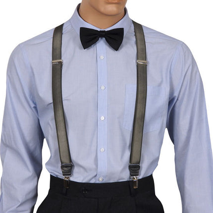 Dark Grey Braces Satin Front