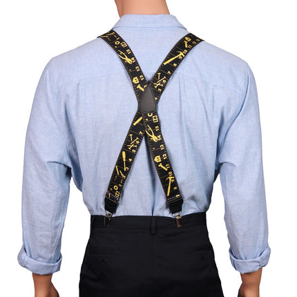 Black Tape Measure Braces X Back Style