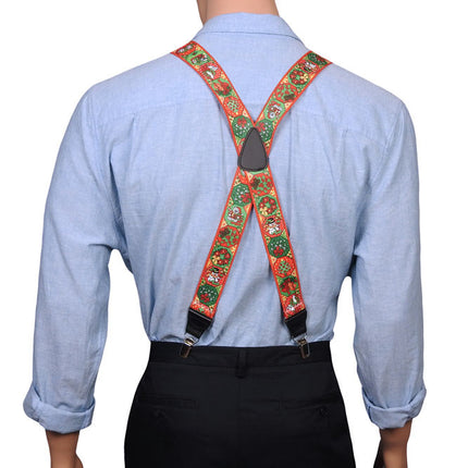 Red Christmas Braces X Back Style
