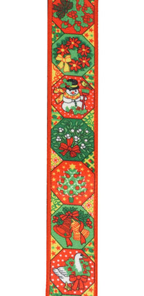 Red Christmas Braces Elastic Swatch