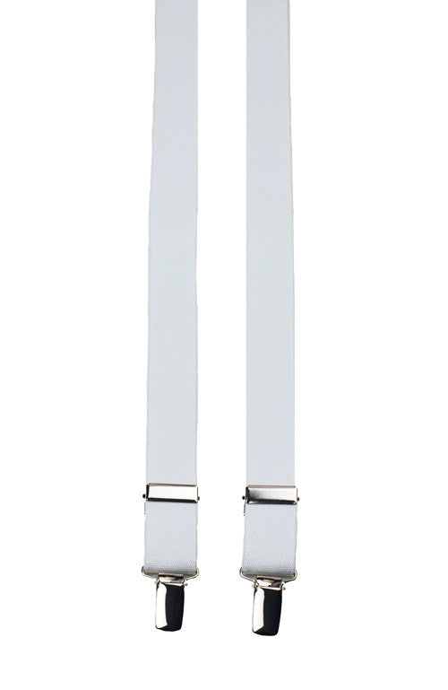 Kids White Suspenders