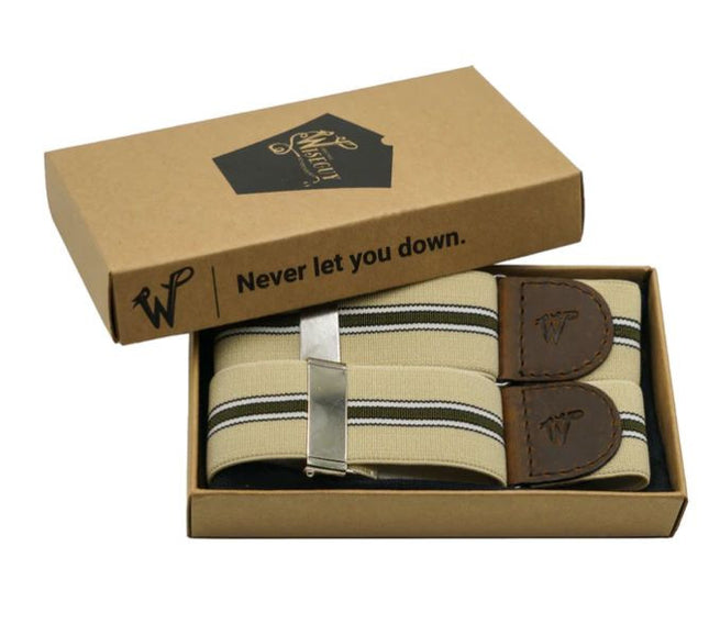 The Lawyer Beige Striped Sleeve Garters