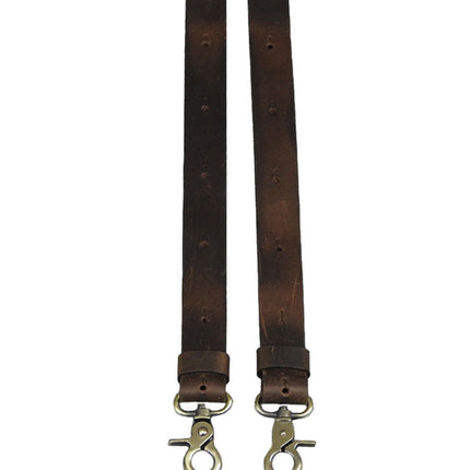 Wiseguy Crazy Horse Flex Brown Leather and Burgundy Suspenders