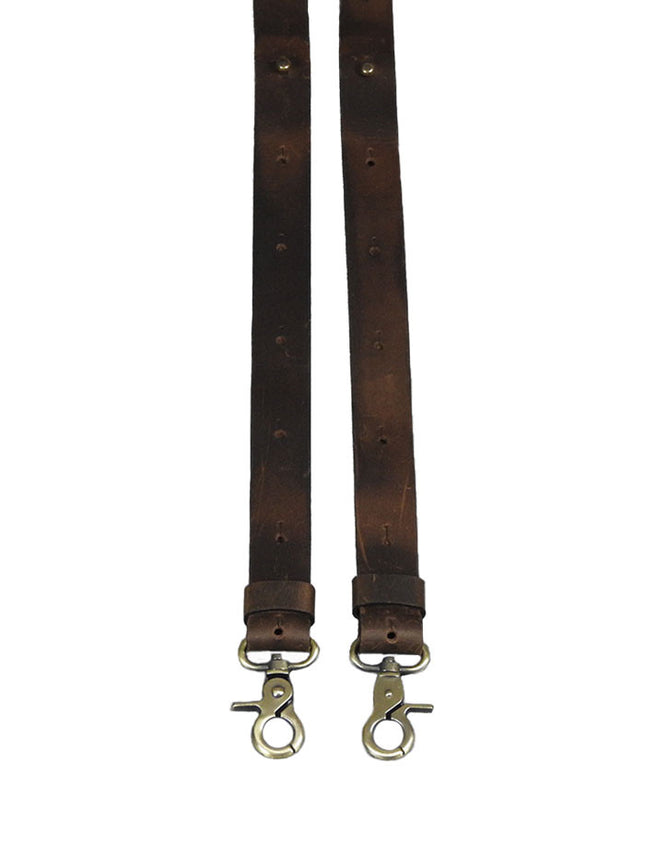 Wiseguy Crazy Horse Flex Brown Leather and Burgundy Suspenders