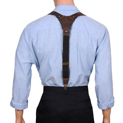 Wisebuy Y-Back Brown Leather Braces