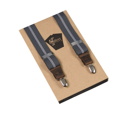 Wiseguy Grey Striped Braces