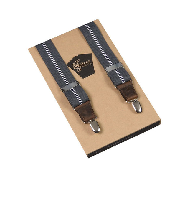 Wiseguy Grey Striped Braces