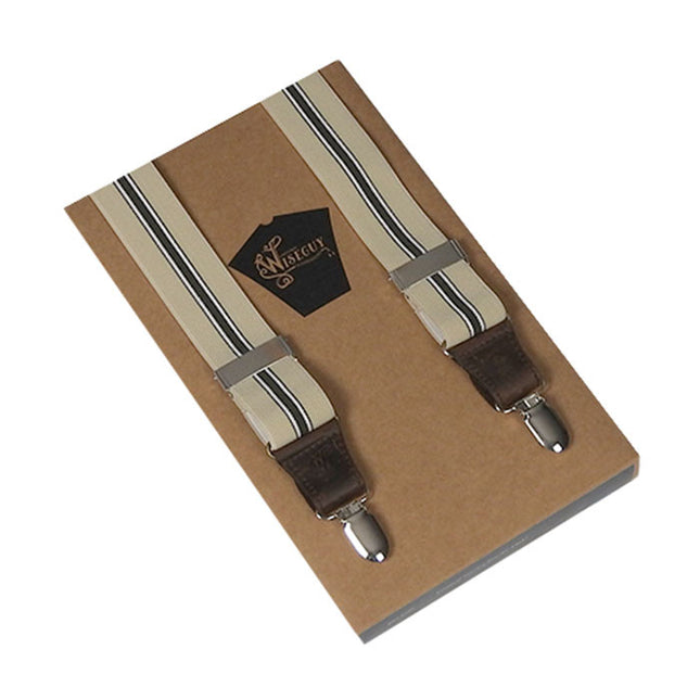 The Lawyer Beige Striped Braces