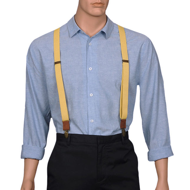 Essential Slim Yellow Braces Front