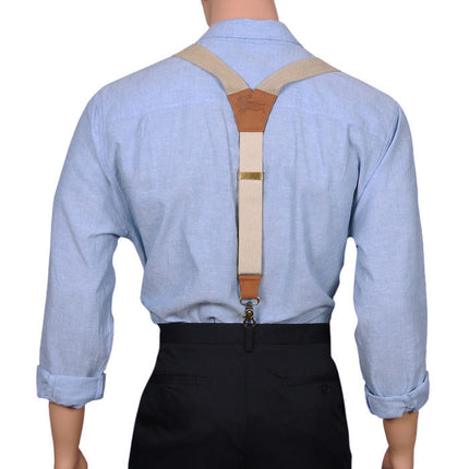 Wiseguy Beige Canvas Y-back Braces