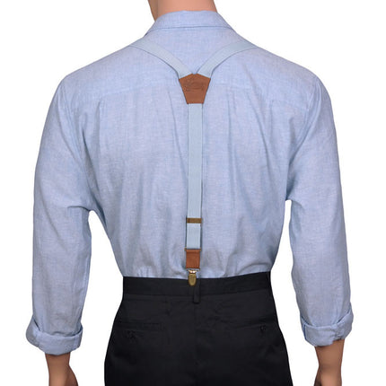 Y-Back Slim Sky Blue Braces