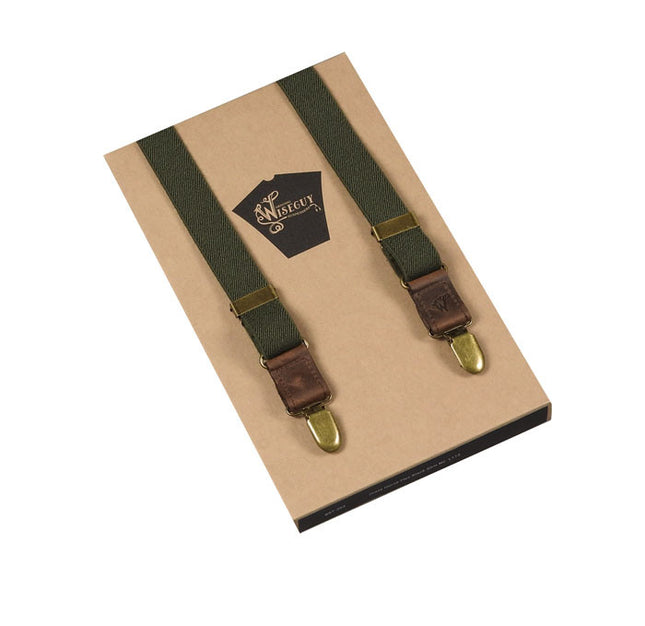 Wiseguy Essential Army Green Skinny Braces