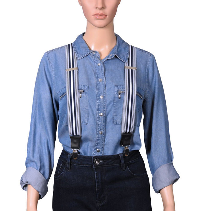 Blue Striped Braces For Women